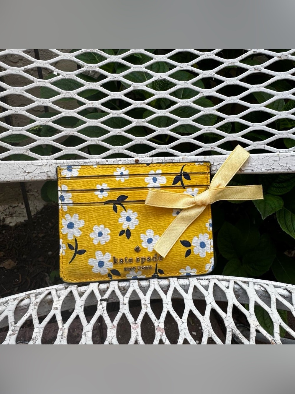 Adorable Yellow Kate Spade Floral Card Holder